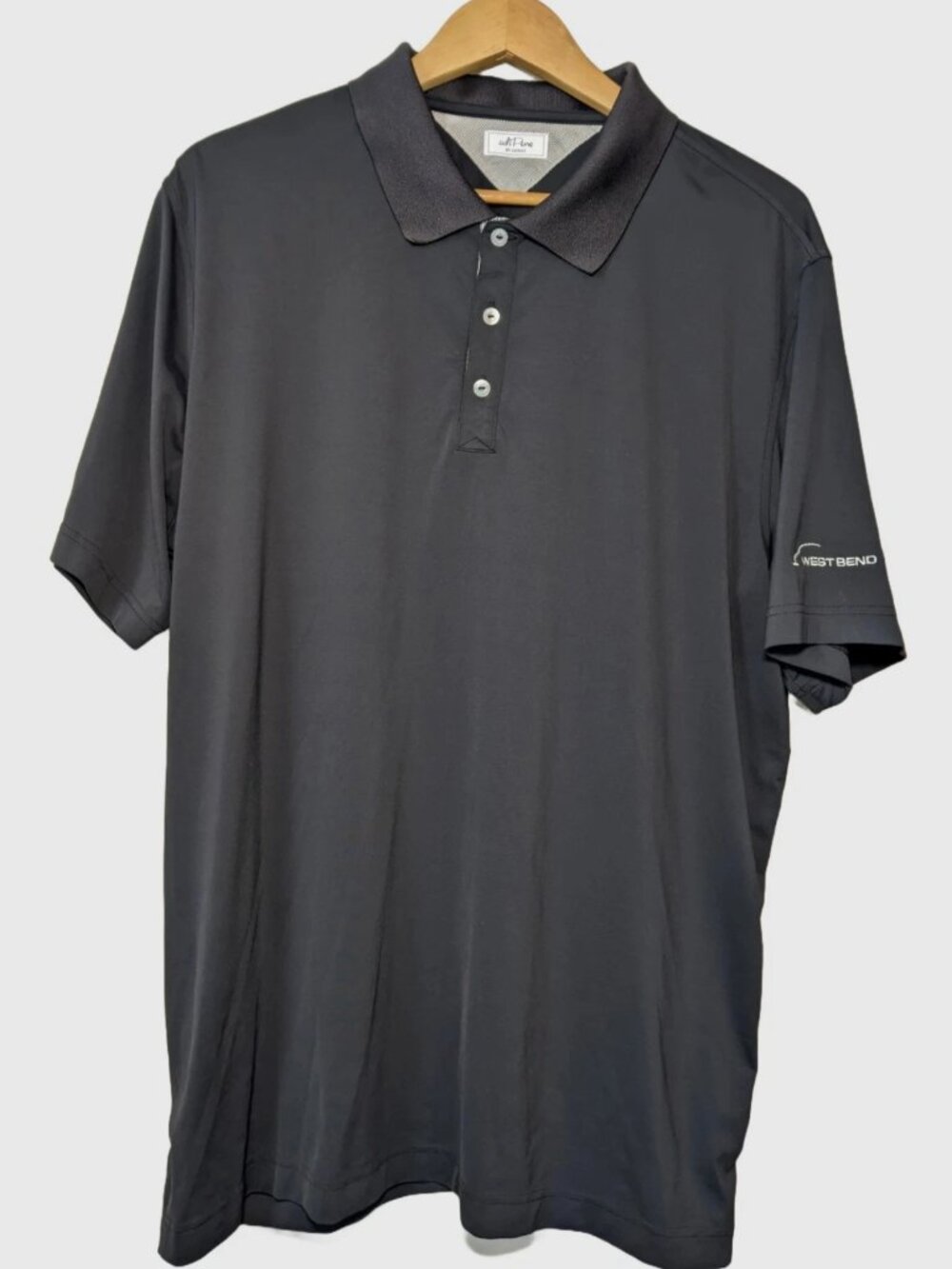 Adidas Adi Pure Mens L Golf Polo Shirt Gray Performance West Bend Mutual Logo